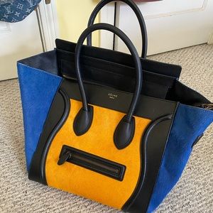 [SOLD] Celine Tricolor pony hair and Leather small Luggage Tote